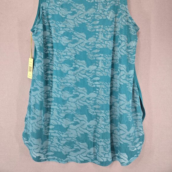 Tangerine Women's Flowy Layered Tank Top, Pagoda Blue, Side Slits, XXL, NWT - Picture 4 of 8